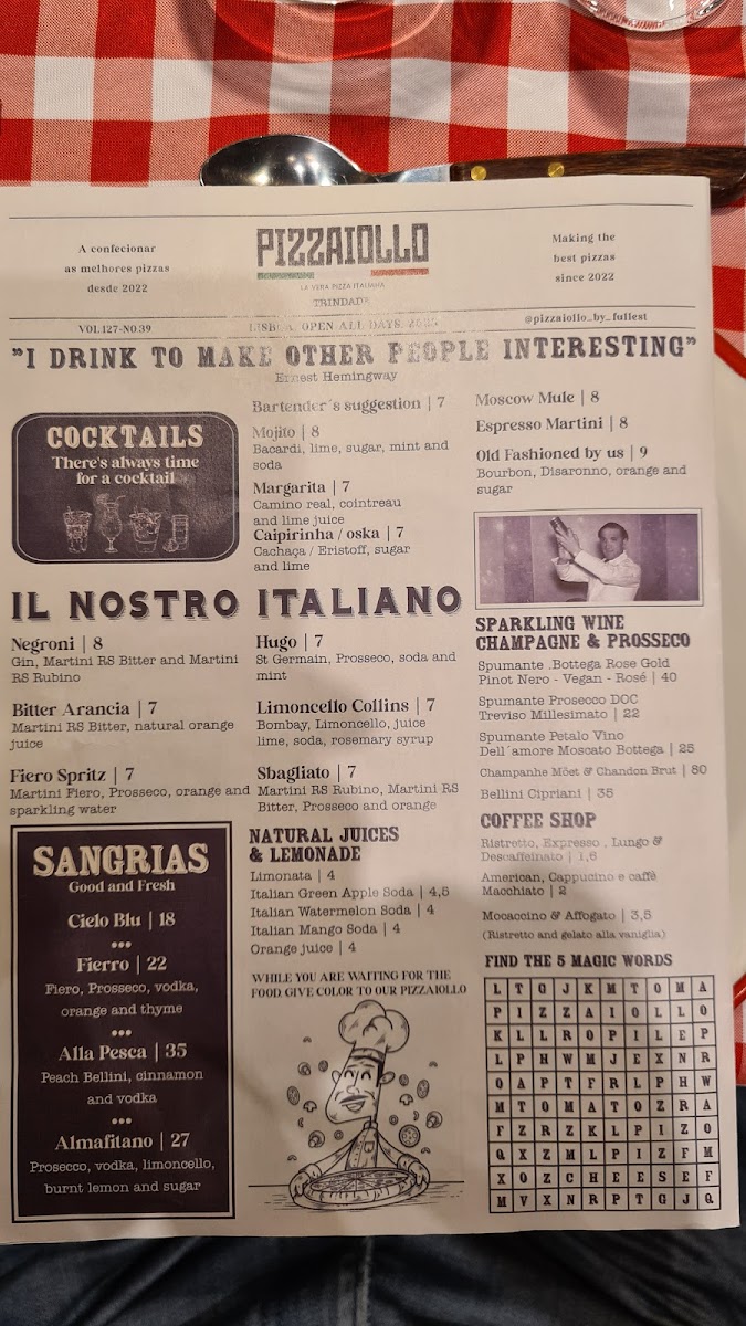 Menu Pizzaiollo Chiado By Fullest-5