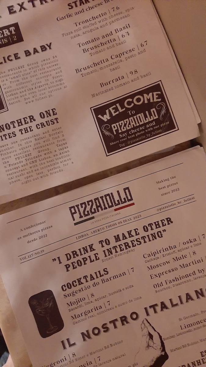 Menu Pizzaiollo Chiado By Fullest-9